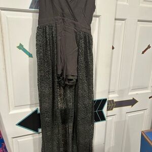 Altar'd State Gray Lace Overlay Skort